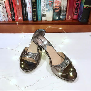 Michael Kors Silver Open-Toe Heels